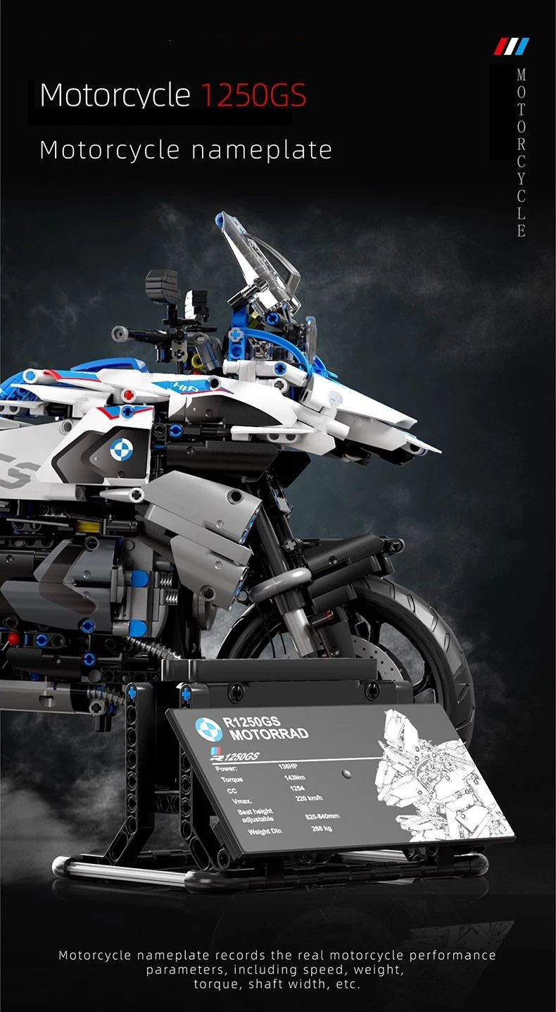 High-Tech 1:5 Motorcycle Model – Modular Brick Racing Motorbike Building Set Toy for Boys T4022