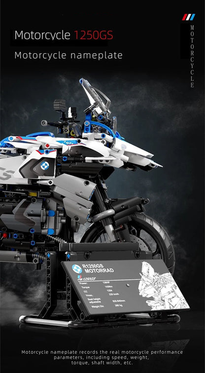 High-Tech 1:5 Motorcycle Model – Modular Brick Racing Motorbike Building Set Toy for Boys T4022