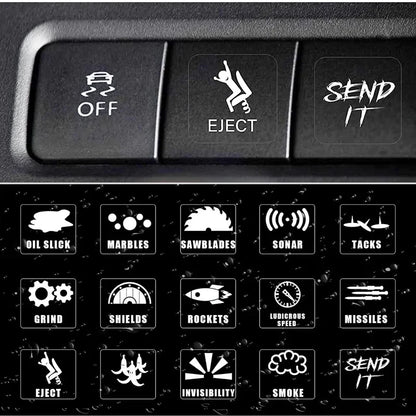 15PCS Car Dashboard Switch Stickers - Self-Adhesive Button Labels for Car & Truck Console Decoration