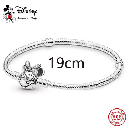 New 925 Sterling Silver Mickey Minnie Vinnie Charm – Beaded Fit for Original Pendant Bracelet, DIY Ladies Jewelry