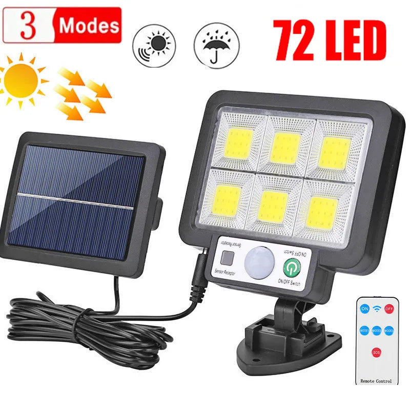 LED Solar Split Wall Lamp - 3 Mode Waterproof Motion Sensor Garden Street Lighting for Security - Solar Powered Garden Wall Light