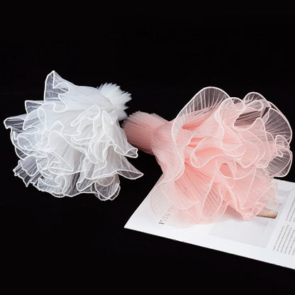 Tulip & Rose Pearl Mesh Tulle Roll — Flower Bouquet, Bobo Balloon, Birthday, Wedding & Anniversary Gift Wrapping