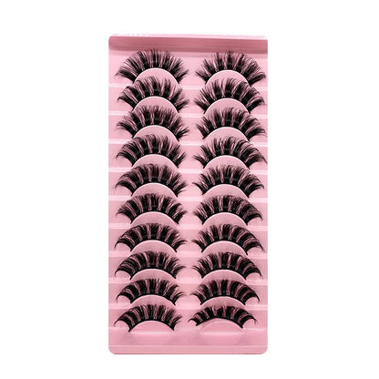 2/10 Pairs 3D Mink Russian Strip False Eyelashes – Dramatic Fake Lash Extensions for Makeup
