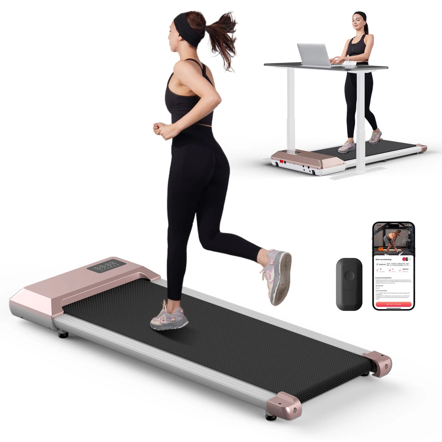 300lbs Home Treadmill – 2.5HP 2-in-1 Walking & Running Pad with LCD Digital Display, Fitness Exercise Machine