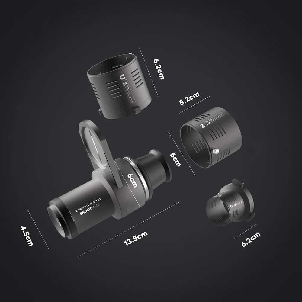 Mini Snoot Projection Attachment - Compatible with Zhiyun, Ulanzi & Godox Mounts