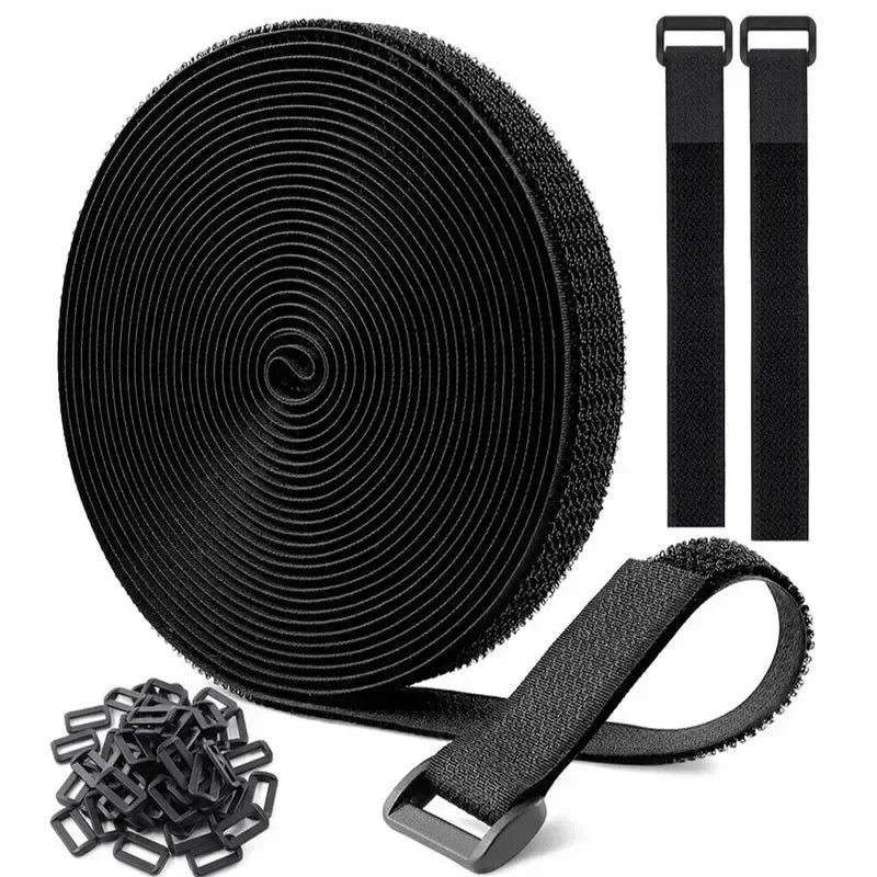 Reusable Nylon Hook & Loop Cable Ties – Adjustable Self-Adhesive Fastening Straps for Cord Management (5M/10M)