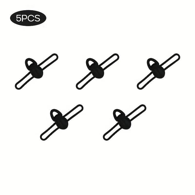 Silicone Fishing Hook Fixers - 5-Piece Elastic Anti-Slip Rod Hook Clips