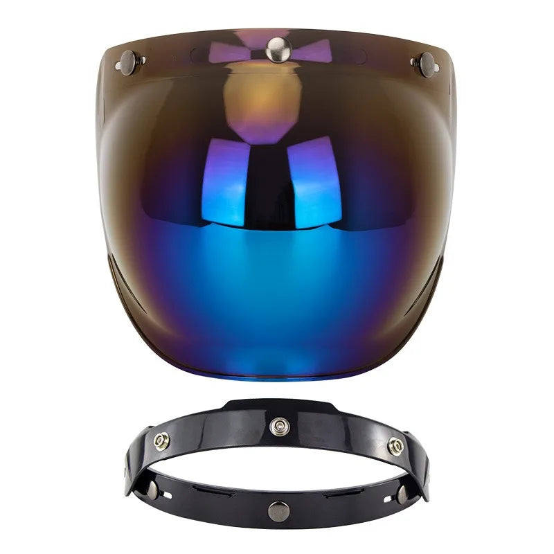 Motorcycle Helmet Bubble Visor – Anti-Fog UV Protection HD Lens for Retro Open Face Helmets