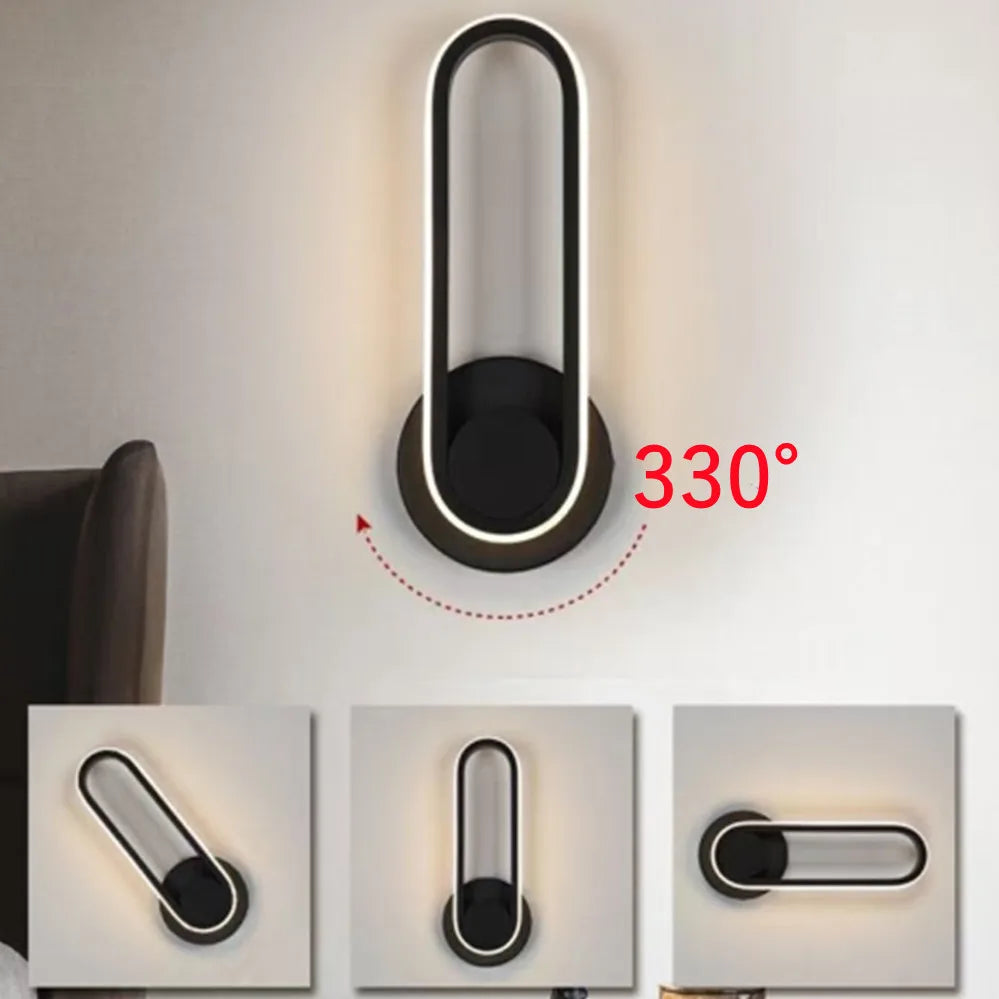 Modern Rotatable LED Wall Light - Indoor Wall Sconce for Bedroom, Stairway, Living Room and Dining Room