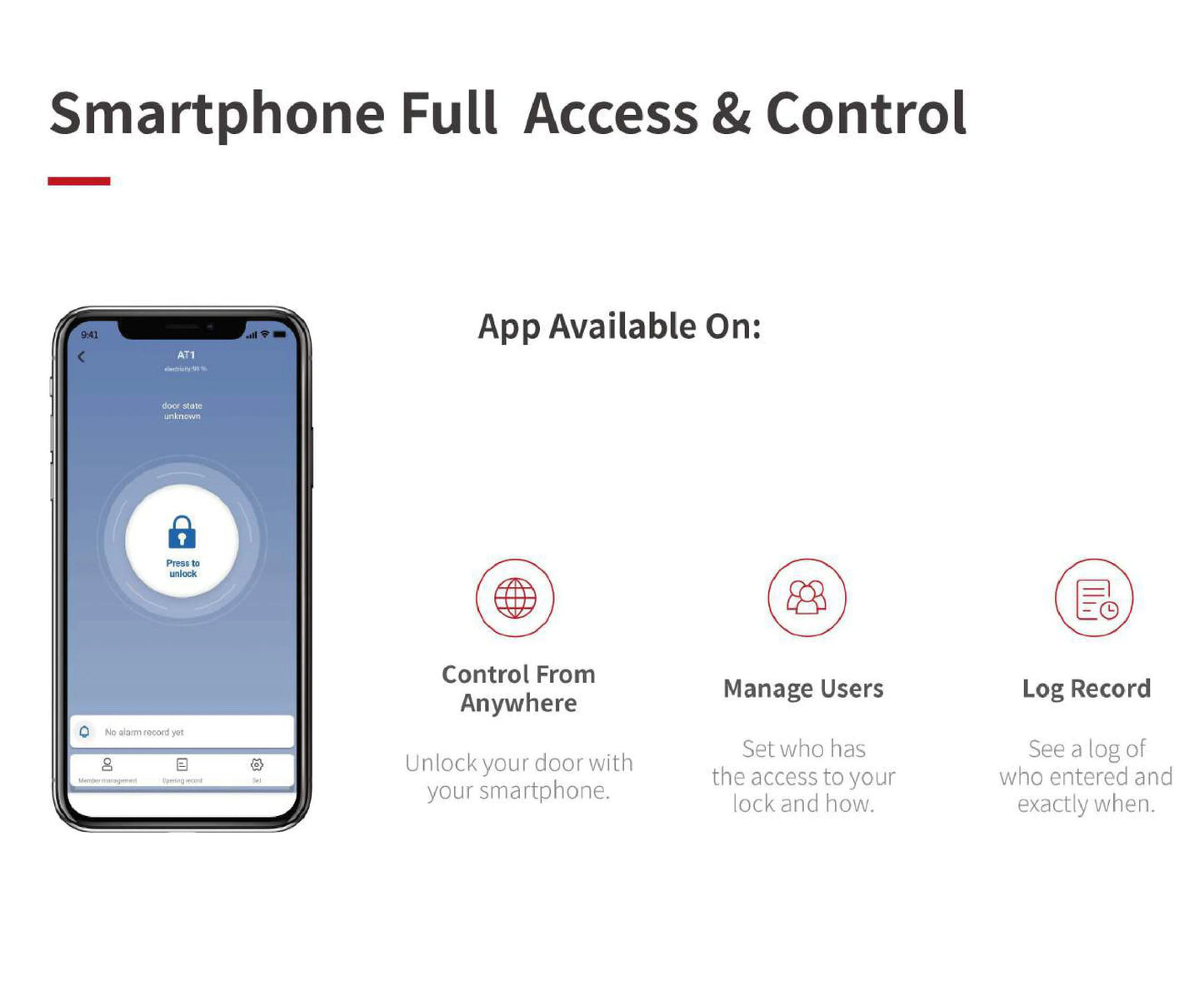 A1 Pro Max Bluetooth Smart Door Lock – Tuya APP Remote Control, Keyless Entry, Smart Life Compatible, DIY Easy Installation