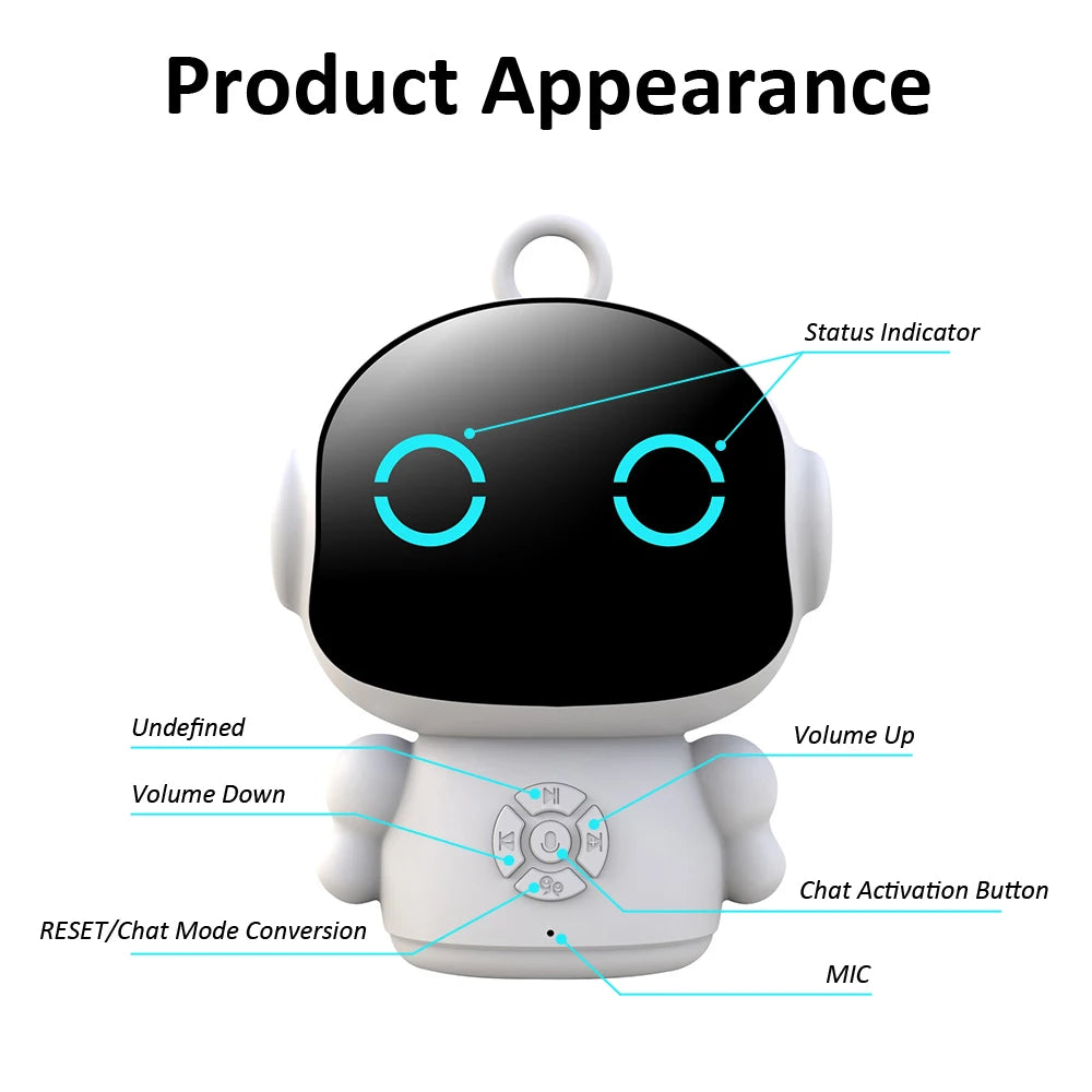 Tuya Smart AI Robot Toy – WiFi Voice Interactive Educational Learning Machine with Speech Recognition for Kids