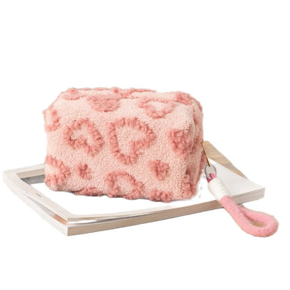 Ins Sweet Plush Makeup Bag – Large Capacity Cute Cosmetic & Toiletries Storage, Portable Travel Bag