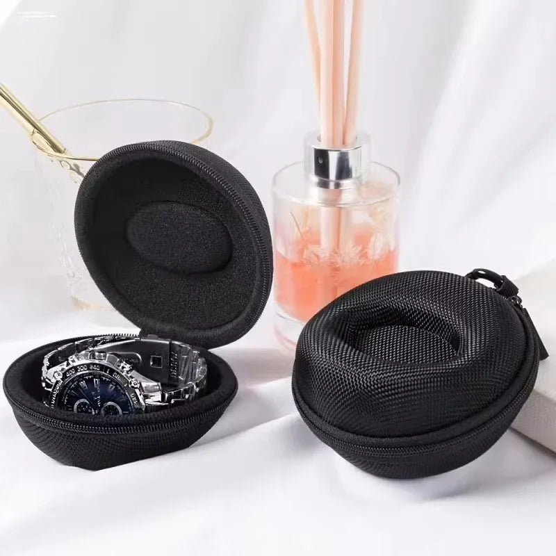 Portable EVA Watch Travel Case - Waterproof Zipper Storage Organizer Box for Smartwatch Holder and Protection