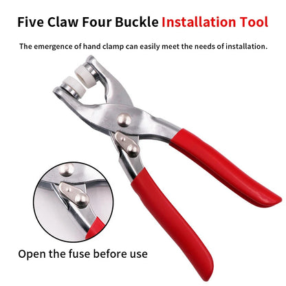 9.5mm Metal Hollow Five-Claw Snap Button — DIY Sewing & Craft Installation Tool for Clothes and Bags