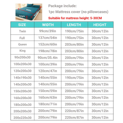 3D Air Fabric Mattress Protector - Waterproof Breathable Fitted Bed Cover Without Pillowcase