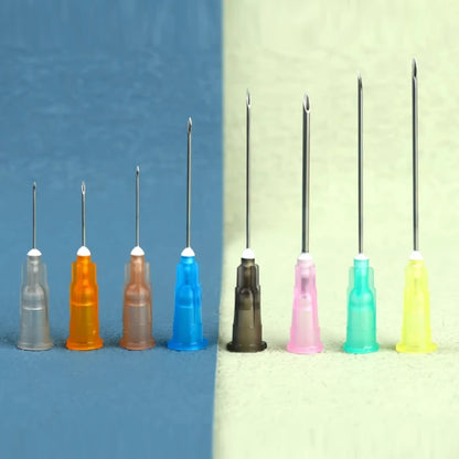 25pcs Disposable Sharp Needles – 18G to 34G Sterile Stainless Steel Tattoo & Hyaluronic Acid Needles