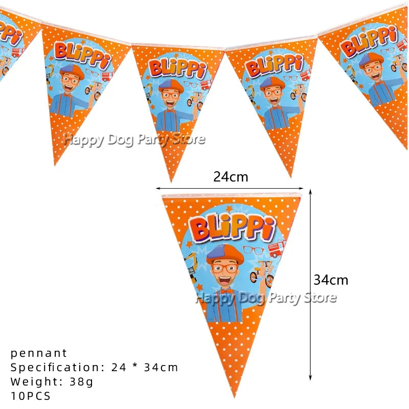 Happy Birthday Party Supplies Set — Cartoon Movie Theme Flag Banner, Paper Tableware, Latex Balloons & Cake Topper Decoration
