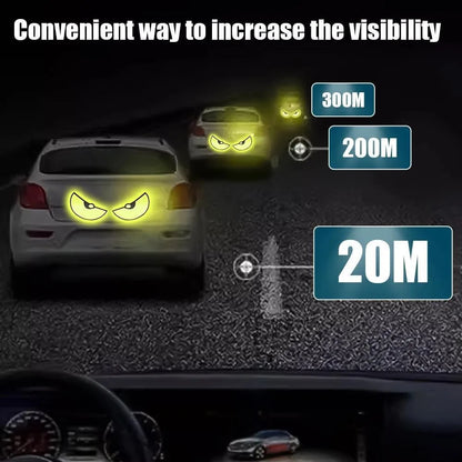 2PCS Demon Eye Reflective Stickers — Car & Motorcycle Safety Decals to Improve Night Visibility
