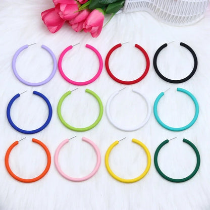 Women’s Funny Acrylic Circular Earrings – Round Ear Jewelry, Popular Fashion Accessory Gift
