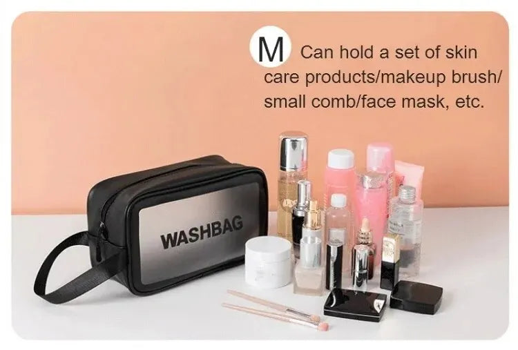 Waterproof PVC Travel Toiletry Bag – Transparent Zipper Makeup Organizer Case for Women