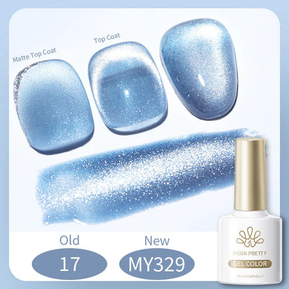 BORN PRETTY Cat Magnetic Gel Nail Polish 117 Colors 10ml Full Coverage Semi-Permanent Soak-Off Nail Varnish for Salon Manicure Glitter Cat Eye Nails