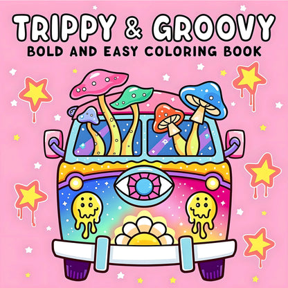 GROOVY Bold & Easy Patterns Coloring Book for Adults - Cute Drawing Book and Fun Birthday or Party Gift