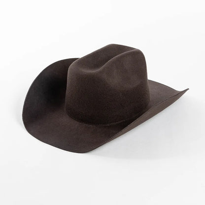 100% Wool Western Cowboy Hat – Casual Felt Cowgirl Hat for Men & Women, Autumn & Winter Outdoor Sunshade Fedoras Top Hat