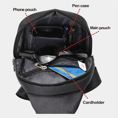 SWISS Men’s Chest Bag – Outdoor Waterproof Shoulder Crossbody Bag, Large Space, Practical & Durable Sling Bag for Men