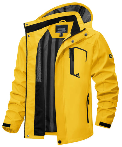 Men’s Lightweight Rain Jacket - Mesh Lined Waterproof Windbreaker for Spring, Autumn, Hiking and Fishing