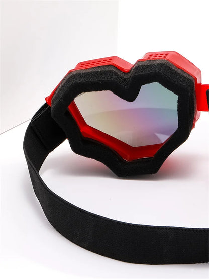 Pair of Love-Shaped Sunglasses – Windproof & UV Protection Ski Goggles