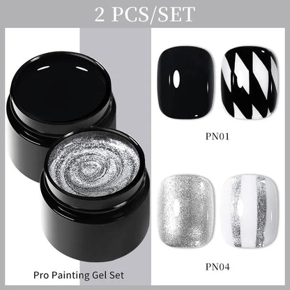 BORN PRETTY Spider Wire Gel Nail Polish 5ml - Flower Drawing & Creative Point-to-Line Nail Art Gel Varnish