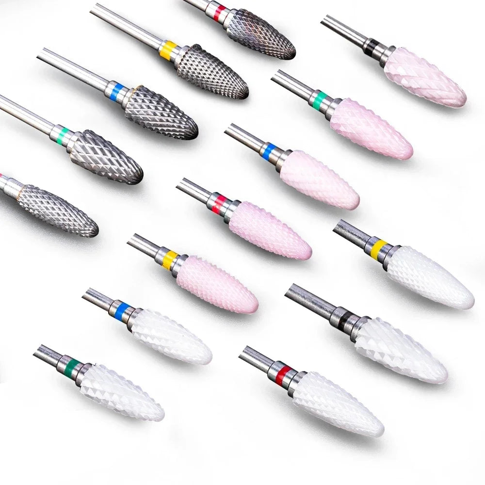 Manicure Pedicure Tools: Ceramic Carbide Nail Drill Bit - Electric Drill Machine Burr Milling Cutter for Precision Nail Care
