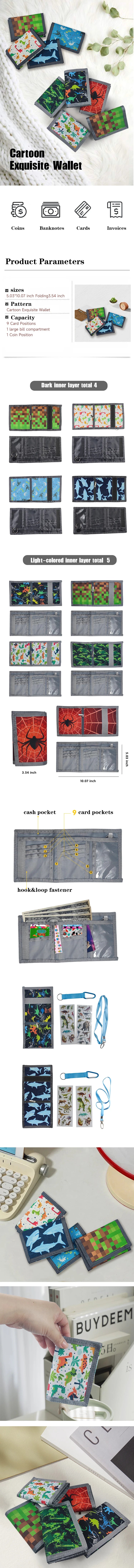 Kids Trifold Casual Wallet – Multifunctional Youth Wallet with Zipper Coin Pocket & Card Holders, Perfect Gift for Children