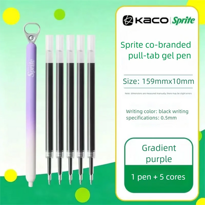 KACO Lingyue Pull-Tab Gel Pens - Multi-Color Quick-Dry Smooth Writing Stationery Collection