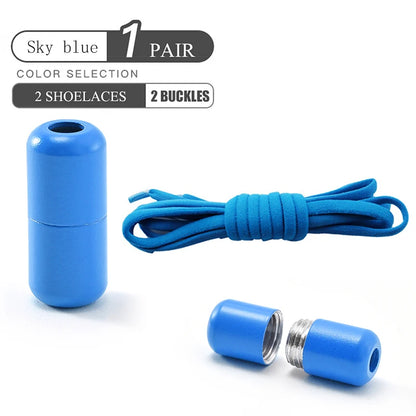 Elastic No Tie Shoelaces - Quick Lock Metal Laces for Kids & Adults Sneakers, Lazy Shoe Strings