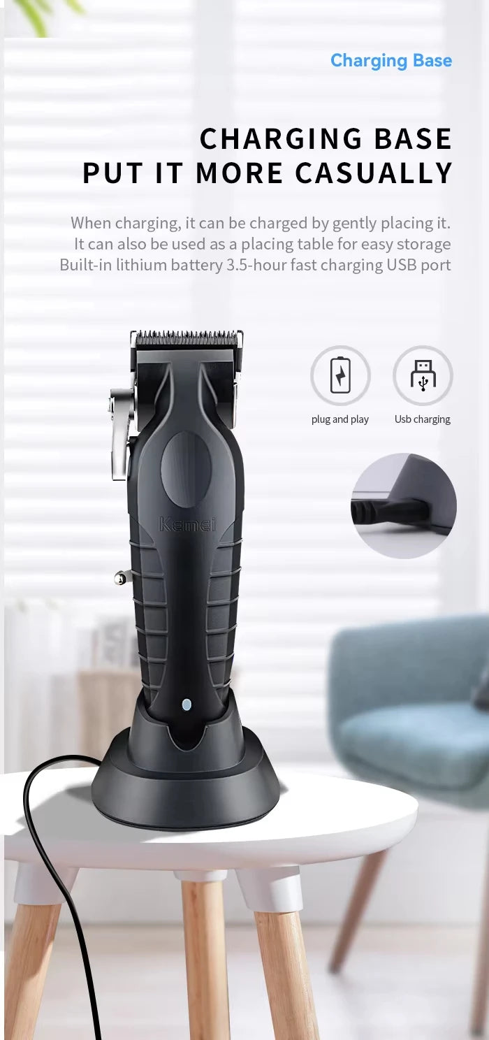 Kemei Professional Hair Clipper Kit – KM-2296, KM-2299, KM-1102 Electric Shaver & Cordless Trimmer for Men’s Hair Cutting