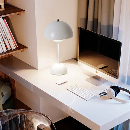 Rechargeable Mushroom Flower Bud LED Table Lamp: Simple Modern Touch Night Light for Bedroom and Dining - Desk Decor