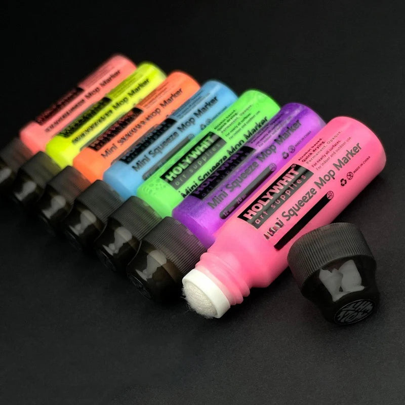 Mini Graffiti Paint Marker Pen - 12mm Waterproof Fluorescent Ink Signature Pen with Round Tip for Art, DIY & Creative Projects