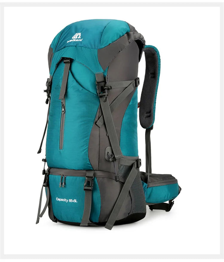 70L Nylon Camping Backpack with Rain Cover — Outdoor Hiking, Mountaineering & Travel Daypack for Men