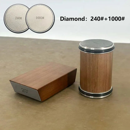 Rolling Knife Sharpener & Magnetic Holder – Diamond Sharpening Stone Kit with 15° and 20° Angle Rollers for Kitchen