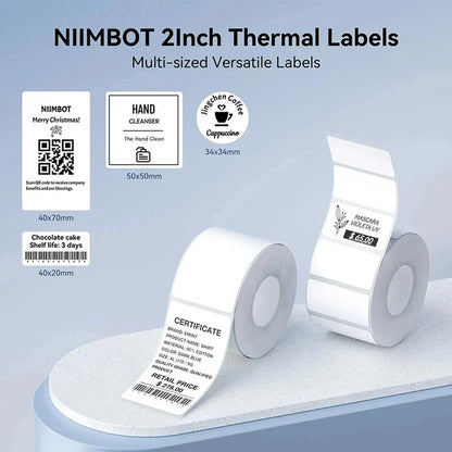Niimbot B21/B1/B203 Mini Bluetooth Thermal Printer – Waterproof Oil-Resistant Label Maker with Adhesive Sticker Paper for Office Use