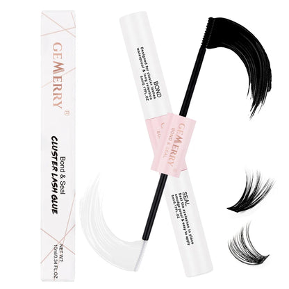 GEMERRY 10ml 2-in-1 Lash Bond & Seal Glue — Waterproof Long-Lasting Adhesive for DIY Cluster Eyelash Extensions