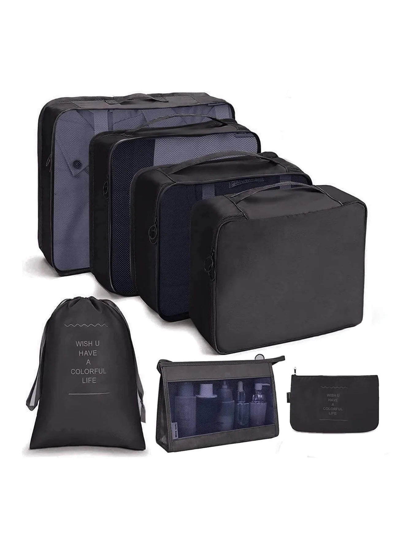7–10 Pc Travel Organizer Storage Bags Set – Portable Packing Cubes for Suitcase, Clothes, Shoes & Luggage Tidy Pouch