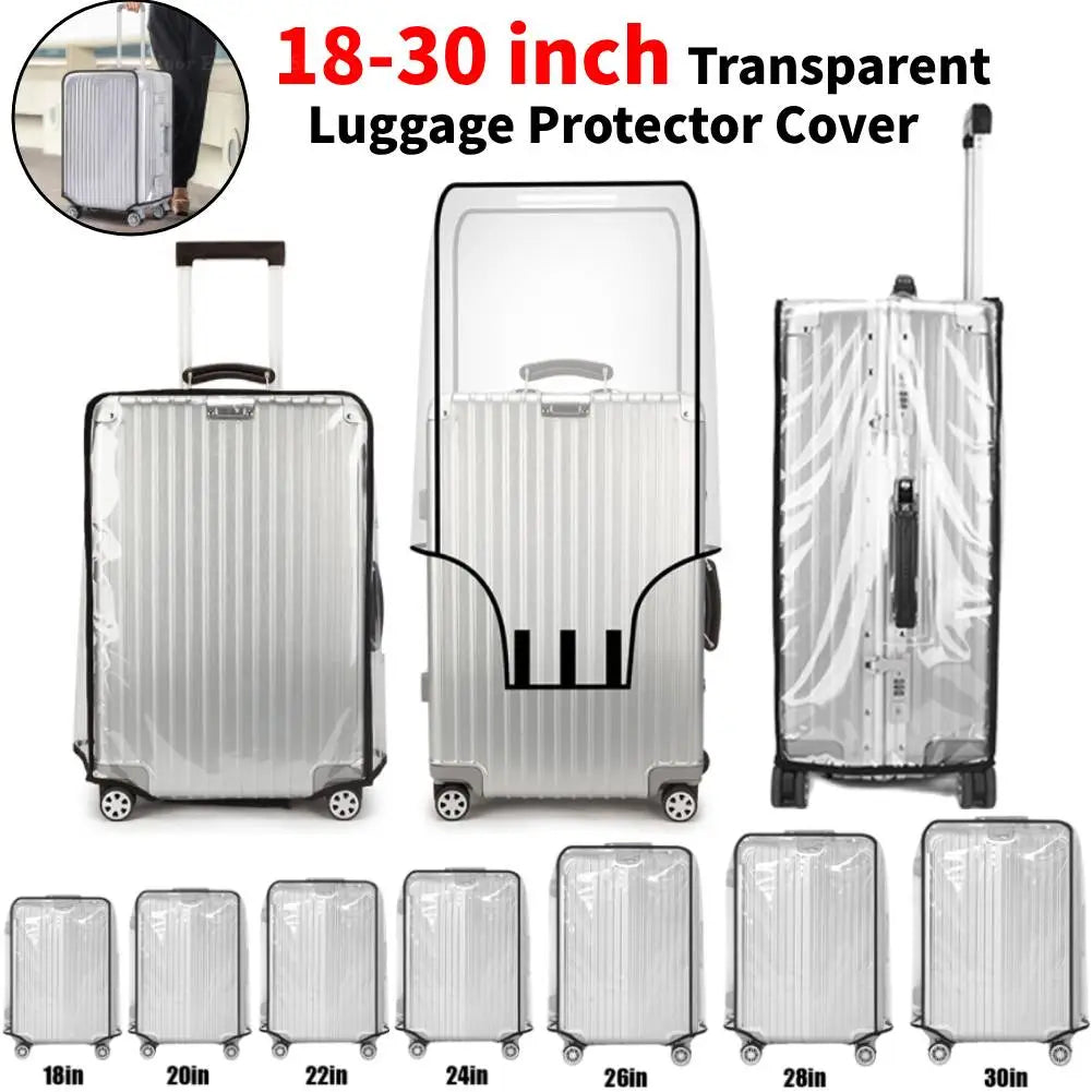 18-30inch Transparent Luggage Protector Cover: Waterproof Dustproof Suitcase Shield - Rolling Luggage Suitcase Cover