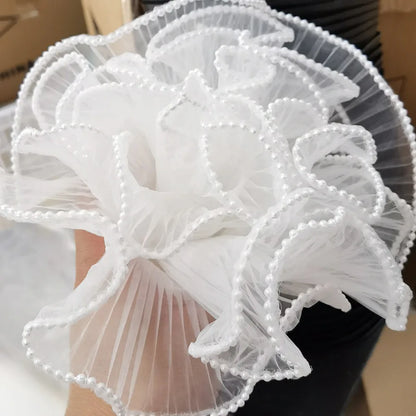 28cm x 4Yards Pearl Lace Flower Wrapping Mesh – Handmade Bouquet & Gift Wrapping Cloth