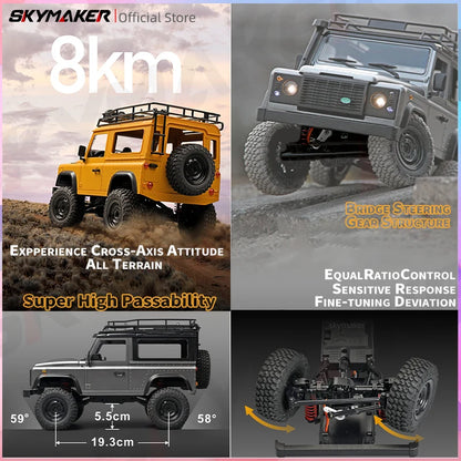 MN99s MN98 1:12 RC Rock Crawler – 2.4G 4WD Defender RTR Remote Control Car, 1/12 RC Truck Toys