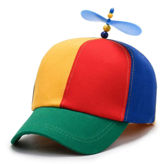 Funny Snapback Hat | Helicopter Propeller Rainbow Bamboo Dragonfly Dad Hat for Adults & Kids