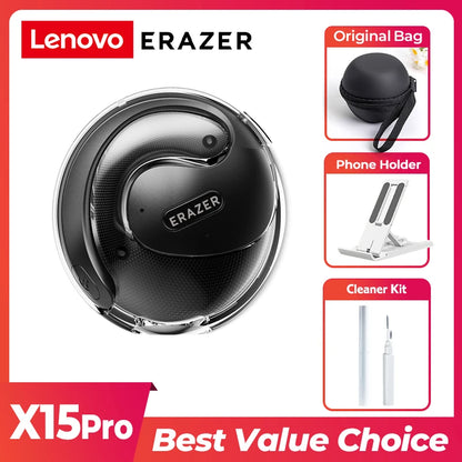 2024 ERAZER X15 Pro Bluetooth 5.4 Earphones – Wireless TWS Earbuds with Open Ear Hooks, Mic & Phone Call Support