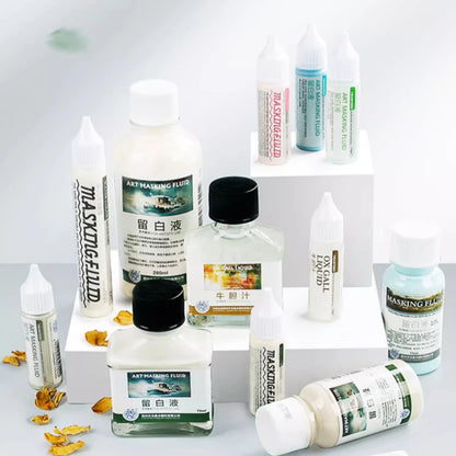 Art Masking Fluid – 18/30/75ml Stay White Cover Liquid for Watercolor Painting, School & Office Art Supplies