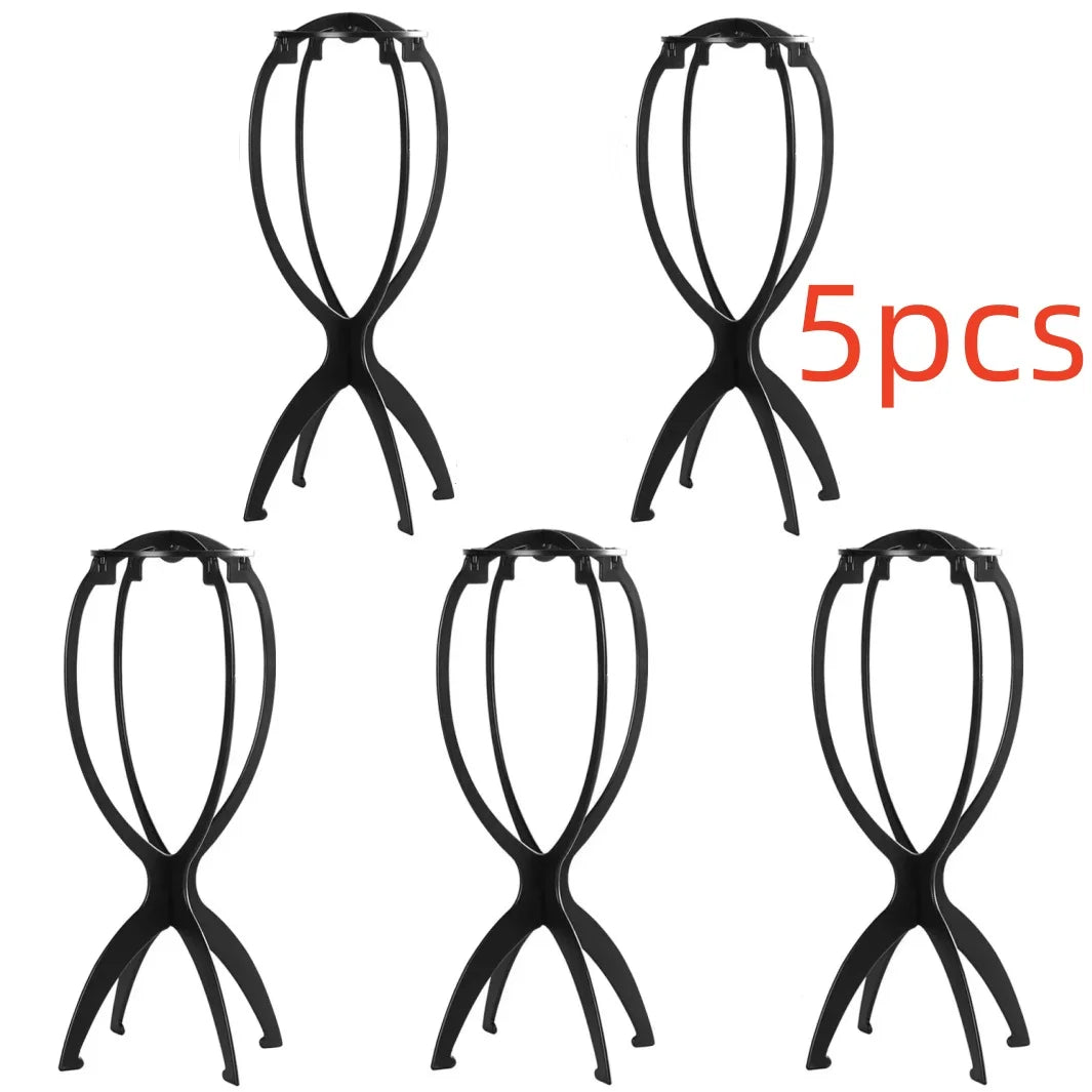 10Pcs Wig Stand Set - Portable Plastic Wig Cap Holder for Home, Salon & Travel Use